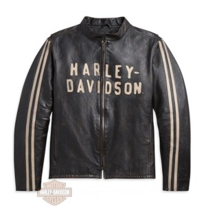 97009-21VH Harley-Davidson Sleeve Stripe Leather Jacket