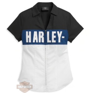 96385-21VW Camicia da Donna Block Letter Harley-Davidson con Zip