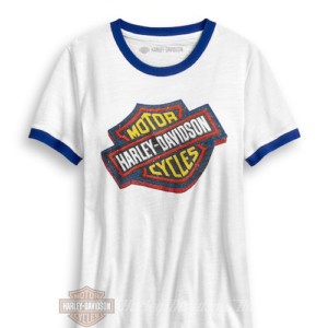 96354-20VW Harley-Davidson T-shirt con logo 3D inclinato da donna