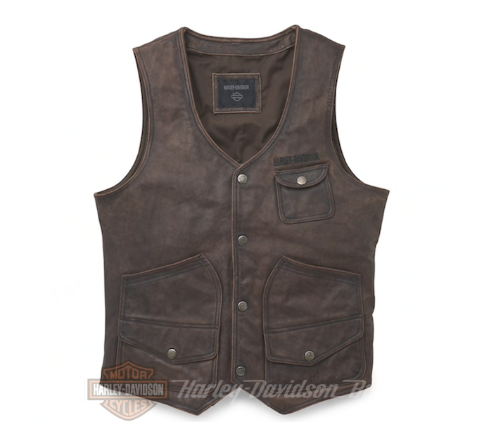 97019-22VM Harley-Davidson Gilet Bremen in pelle da Uomo - Harley Davidson  Bari