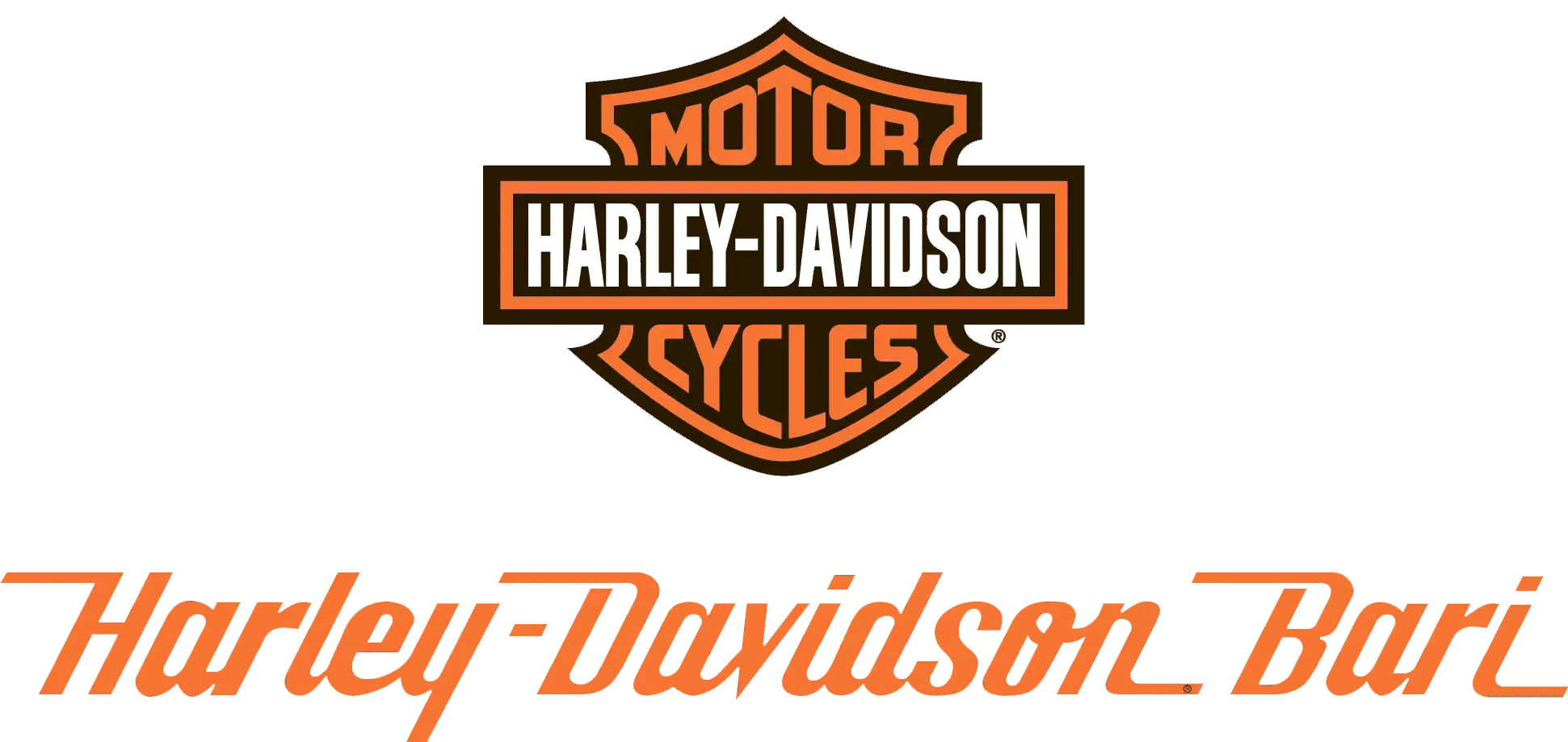 Logo Harley-Davidson e scritta "Harley-Davidson Bari".