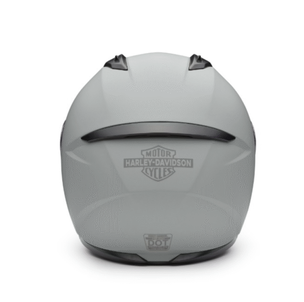 Casco grigio Harley-Davidson, vista posteriore.
