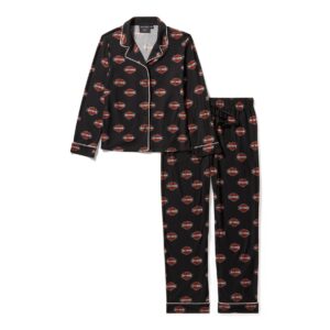 SET PIGIAMA BAR & SHIELD DONNA CON ABBOTTONATURA