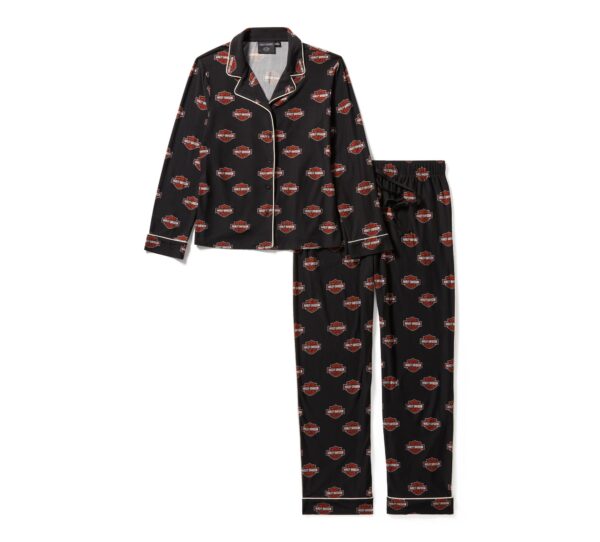 SET PIGIAMA BAR & SHIELD DONNA CON ABBOTTONATURA