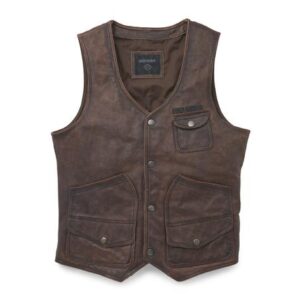 Gilet in pelle da Uomo Bremen Leather Vest 97019-22VM taglia M