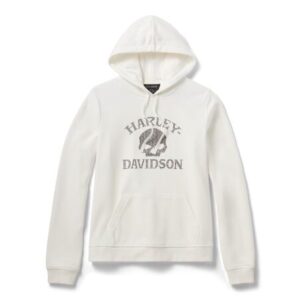 Felpa con cappuccio Willie G Skull Bling PO da donna - Cloud Dancer art. 96308-26VW