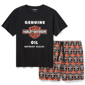 Completo pigiama da uomo Oil Can Bar & Shield con pantaloncini art. 96147-26vm