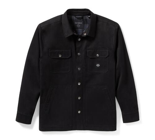 Giacca camicia Racer Font in tinta unita da Uomo art. 96809-25VM