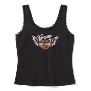 Canotta donna  Winged Bling in pizzo - Harley Black art. 96250-26VW